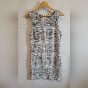 Max Studio Black and White Plaid Midi Sheath Dress